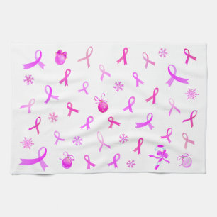 Roze kerst met lint theedoek