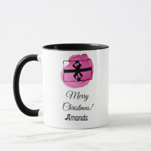 Roze kerst mok