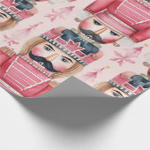 Roze Kerst notenkraker Cadeaupapier (Hoek)