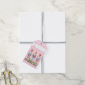 Roze Kerst Notenkraker Trio Cadeaulabel (Met Touw)