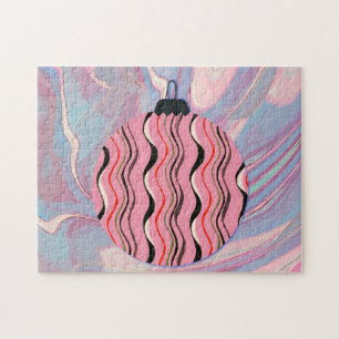 Roze Kerst Ornament Retro Puzzel