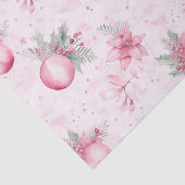 Roze Kerst Ornamenten Bloemen Tissuepapier (Detail)