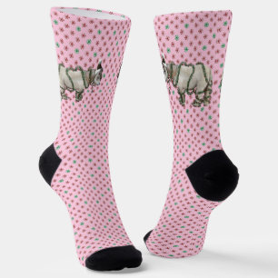 Roze kerst paarden sokken
