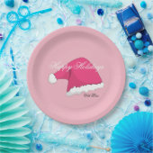 Roze kerst papieren bordje (Feest)