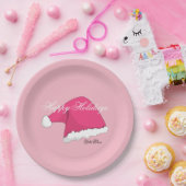 Roze kerst papieren bordje (Feest)