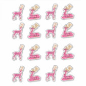 Roze Kerst Rendier Decal Stickers Xmas Santa (Voorkant)