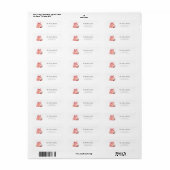 Roze Kerst retour adres labels (Full Sheet)