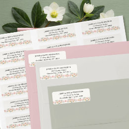 Roze Kerst Roos Bloemenslinger Retouradres Etiket