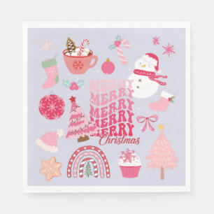Roze kerst servet