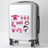 Roze Kerst stickers verpakking (Koffer)