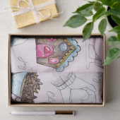 Roze kerst tissuepapier (Geschenk)