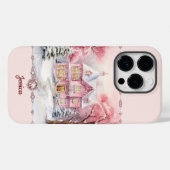 Roze Kerst Vakantiehuis Winter Wonderland Case-Mate iPhone Case (Achterkant (horizontaal))