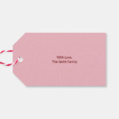 Roze kerst van Poinsettia Cadeaulabel (Achterkant Horizontaal)