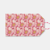 Roze kerst van Poinsettia Cadeaulabel (Voorkant (Horizontaal))