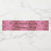 Roze kerst waterfles etiket (Enkel label)