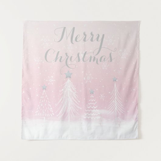 Roze kerst Wonderland Wandkleed (Voorkant)