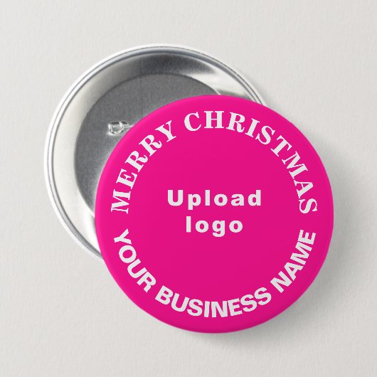 Roze Kerst Zakelijk Ronde Vorm Button (Voorkant /achterkant)