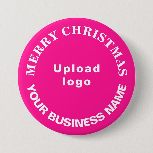 Roze Kerst Zakelijk Ronde Vorm Button (Voorkant)