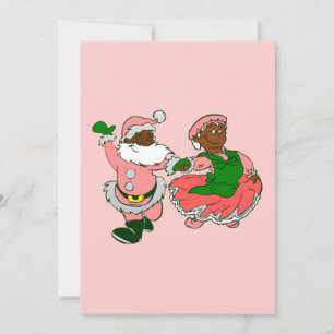 roze kerst zwarte sint vrouw feestdagenkaart