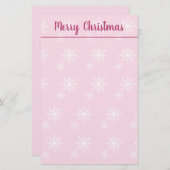 Roze kerstationery briefpapier (Voorkant / Achterkant)
