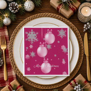 Roze Kerstbal Servet