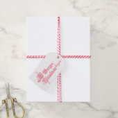 Roze kerstbericht met kerstmis cadeau Label Cadeaulabel (Met Touw)