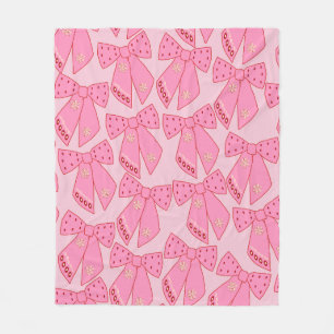 Roze kerstbogen fleece deken