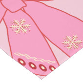 Roze kerstbogen korte tafelloper (Hoek)