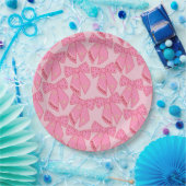 Roze kerstbogen papieren bordje (Feest)