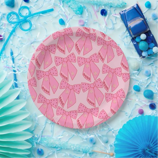 Roze kerstbogen papieren bordje (Feest)