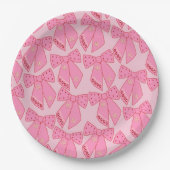 Roze kerstbogen papieren bordje (Voorkant)