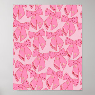 Roze kerstbogen poster