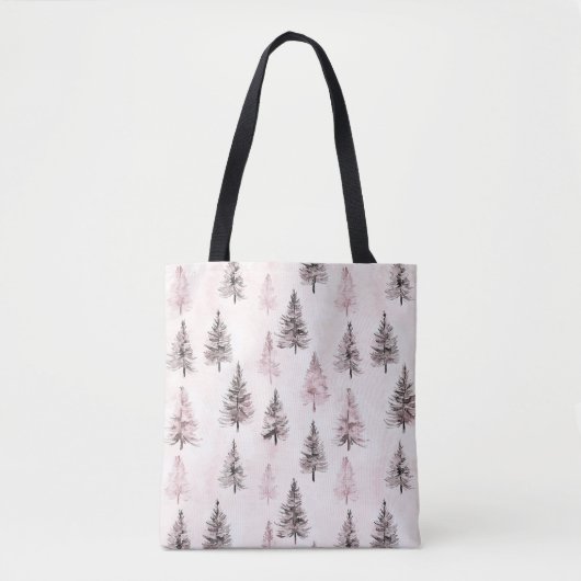 Roze kerstbomen draagtas (Voorkant)