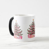Roze kerstbomen magische mok (Voorkant links)