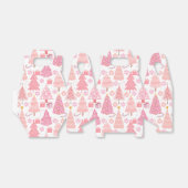 Roze Kerstbomen Patroon Bedankdoosjes (Uitgevouwen)