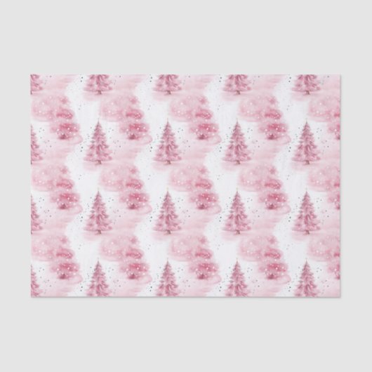 Roze kerstbomen tissuepapier (Voorkant)