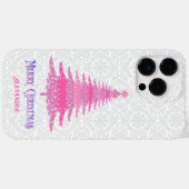 Roze Kerstboom Aangepaste naam Sparkle Case-Mate iPhone Case (Achterkant (horizontaal))