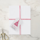 Roze kerstboom cadeaulabel (Met Touw)