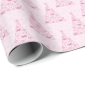 Roze kerstboom cadeaupapier (Rol Hoek)