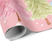 Roze kerstboom cadeaupapier (Rol Hoek)