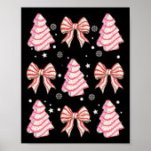 Roze Kerstboom Cake Trendy Coquette Bow Chris Poster (Voorkant)
