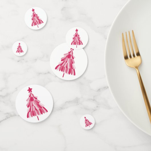 Roze kerstboom confetti (Groep)