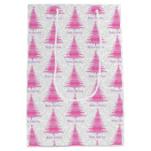 Roze Kerstboom Elegant Medium Cadeauzakje (Achterkant)