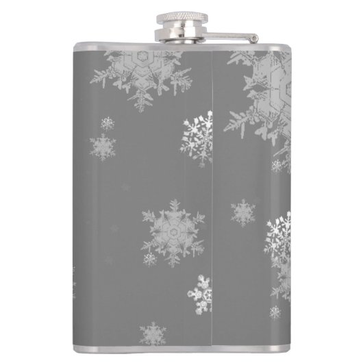 Roze kerstboom en Snowflakes Kolf Heupfles (Achterkant)