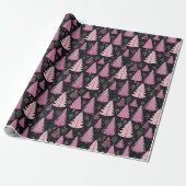 roze kerstboom inpakpapier (Uitgerold)