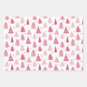 Roze kerstboom inpakpapier vel (Voorkant)