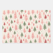  roze kerstboom inpakpapier vel (Voorkant 3)