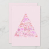 Roze kerstboom kaart (Voorkant / Achterkant)