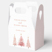 Roze Kerstboom Kerstfeest Favor Box Bedankdoosjes (Geopend)