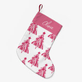 Roze kerstboom kleine kerstsok (Voorkant (Hangend))